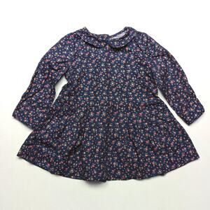 Ralph Lauren Dress Baby Girls Size 9m Blue Floral Long Sleeve